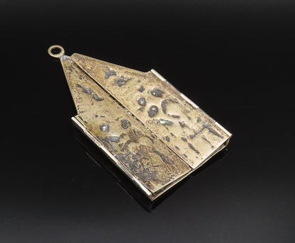 925 Silver Vintage Antique Large Religious Church Pendant (OPENS)  PT21750