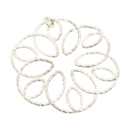 925 Sterling Silver Vintage Pendant Elegant Intertwined Open Floral Loop PT25709