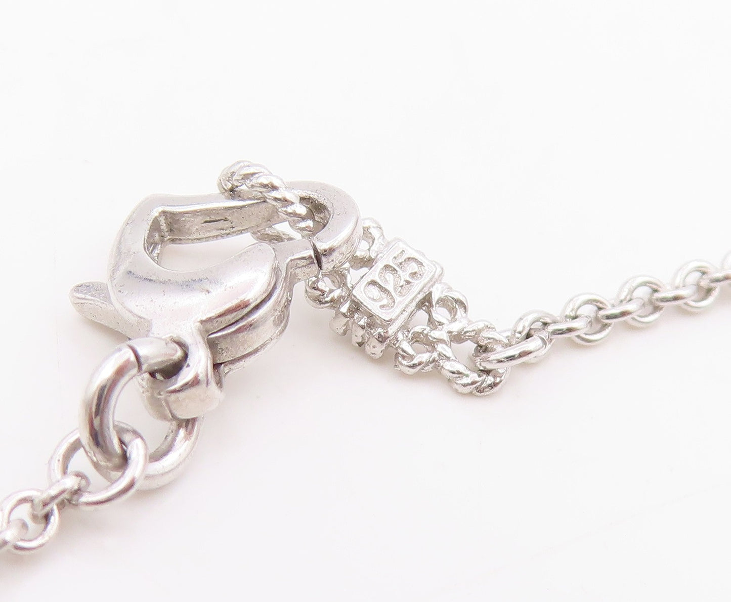 925 Sterling Silver Vintage Bracelet Elegant Floral Intricate Rope Chain BT11686