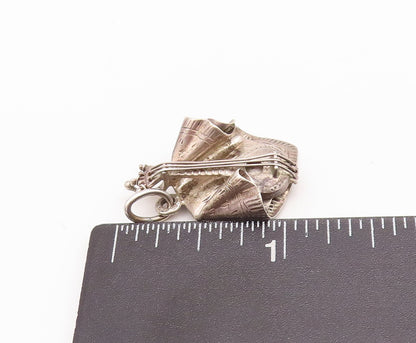 925 Sterling Silver Vintage Pendant Cutout Classical Musical Instrument  PT23267