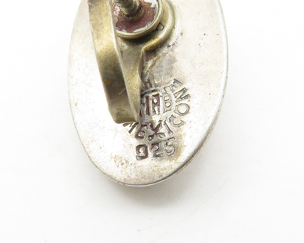MEXICO 925 Silver   Vintage Drama Theater Masks Non Pierce Earrings  EG5741