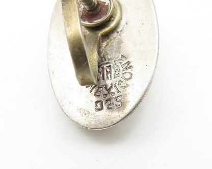 MEXICO 925 Silver   Vintage Drama Theater Masks Non Pierce Earrings  EG5741