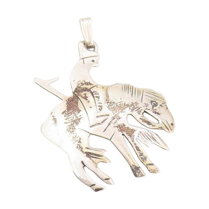 925 Sterling Silver Vintage Pendant Etched Sagittarius Zodiac Charm  PT25336