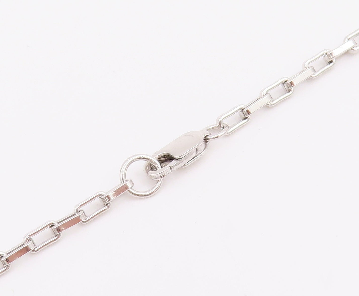 925 Sterling Silver Vintage Necklace Minimalist Geometric Pyramid Chain   NE4726