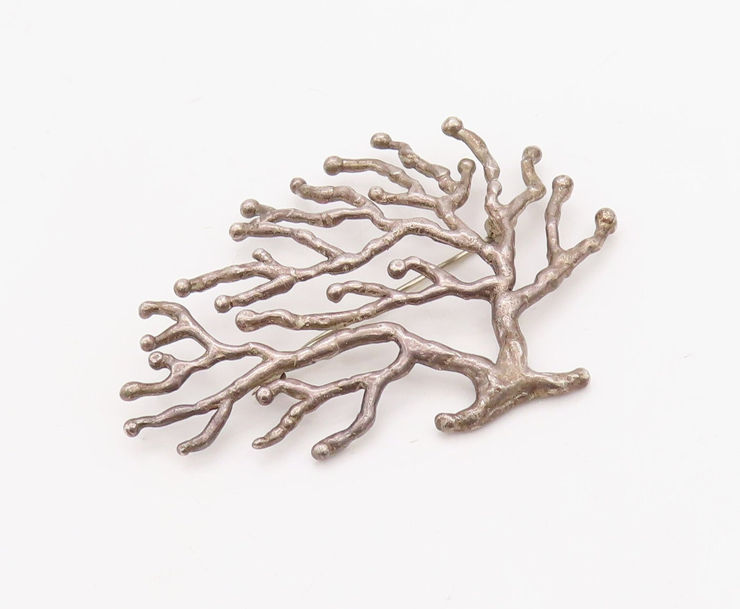 925 Sterling Silver Vintage Brooch Pin Brutalist Cutout Tree Of Life  BP11241