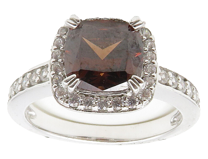 925 Sterling Silver  Shiny Topaz Solitaire With Accents Ring Sz 7  RG16630