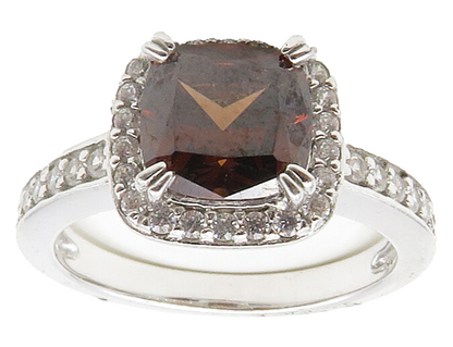 925 Sterling Silver  Shiny Topaz Solitaire With Accents Ring Sz 7  RG16630