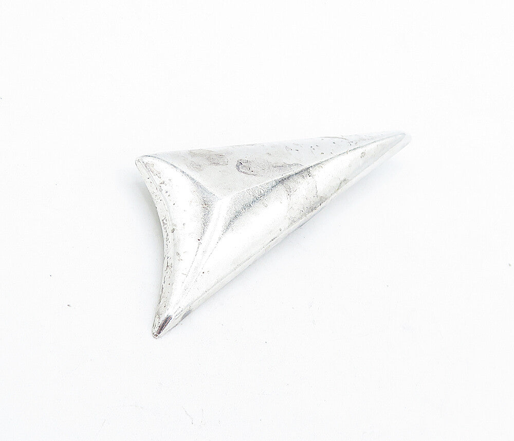 925 Sterling Silver  Vintage Shiny Smooth Hollow Pointed Brooch Pin  BP1497