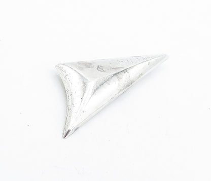 925 Sterling Silver  Vintage Shiny Smooth Hollow Pointed Brooch Pin  BP1497