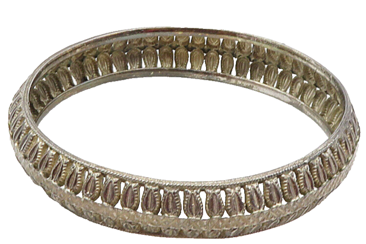 925 Sterling Silver  Vintage Antique Dark Tone Open Bangle Bracelet  BT4101