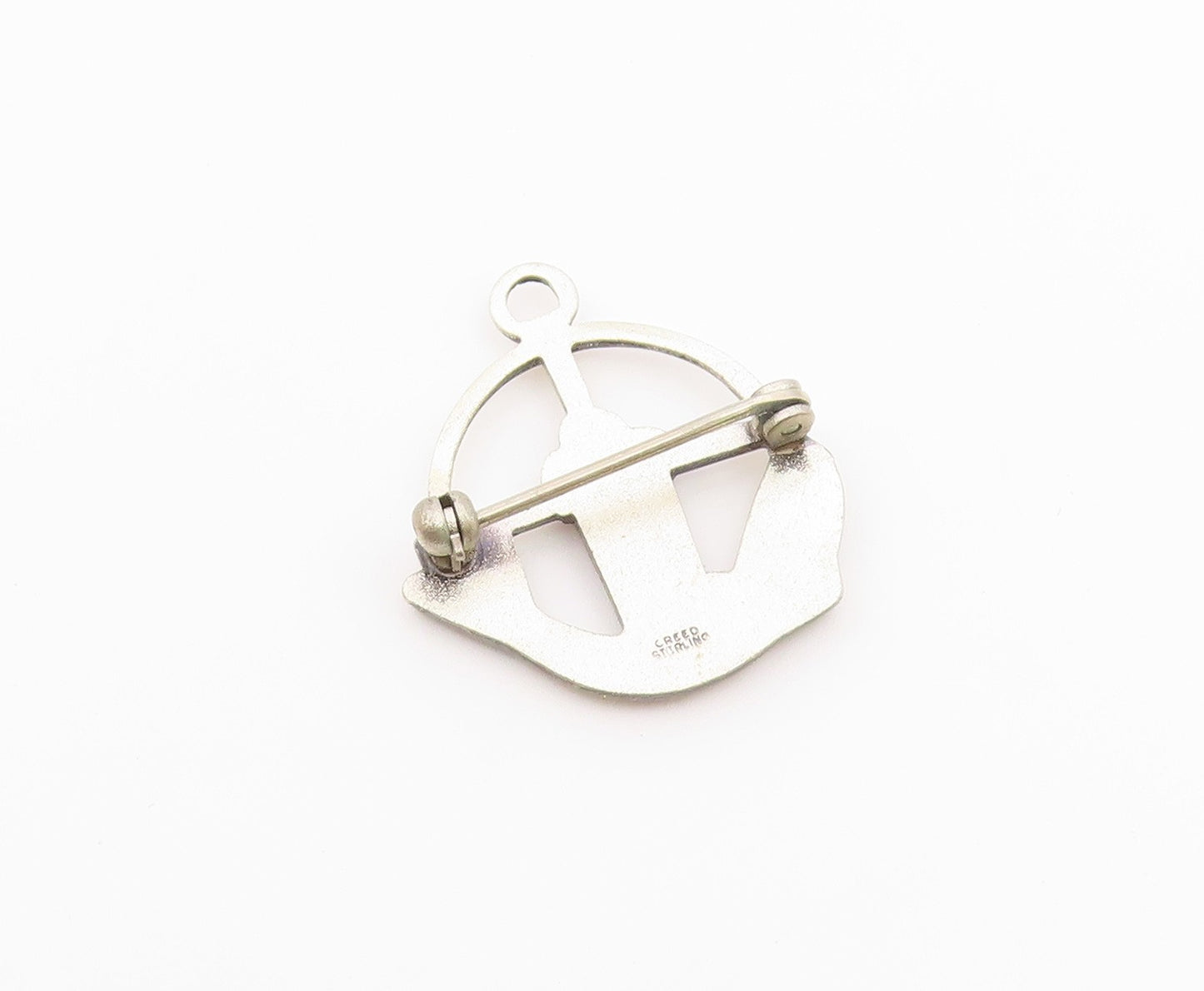 CREED 925 Sterling Silver  Vintage Fish & Bread Christian Brooch Pin  BP9331