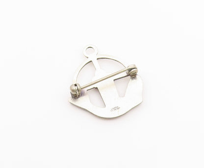 CREED 925 Sterling Silver  Vintage Fish & Bread Christian Brooch Pin  BP9331