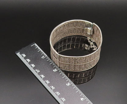 925 Sterling Silver Vintage Antique Spiral Wire Openwork Bangle Bracelet  BT9552