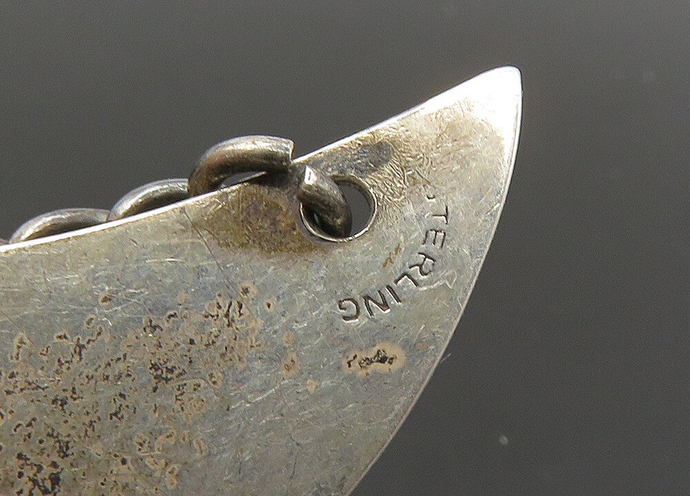 925 Sterling Silver  Vintage Oxidized Scotch Bottle Label Tag   TR3094