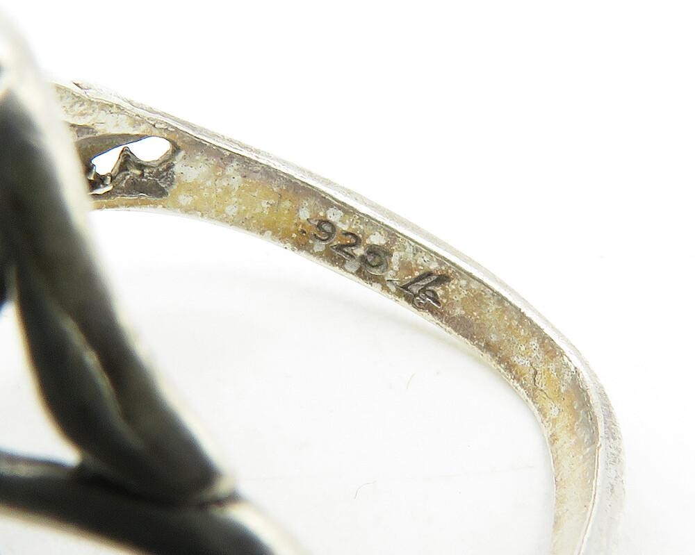 925 Sterling Silver  Vintage Shiny Swirl Vine Dome Band Ring Sz 6  RG11874