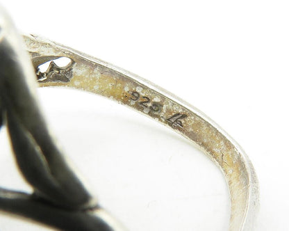 925 Sterling Silver  Vintage Shiny Swirl Vine Dome Band Ring Sz 6  RG11874