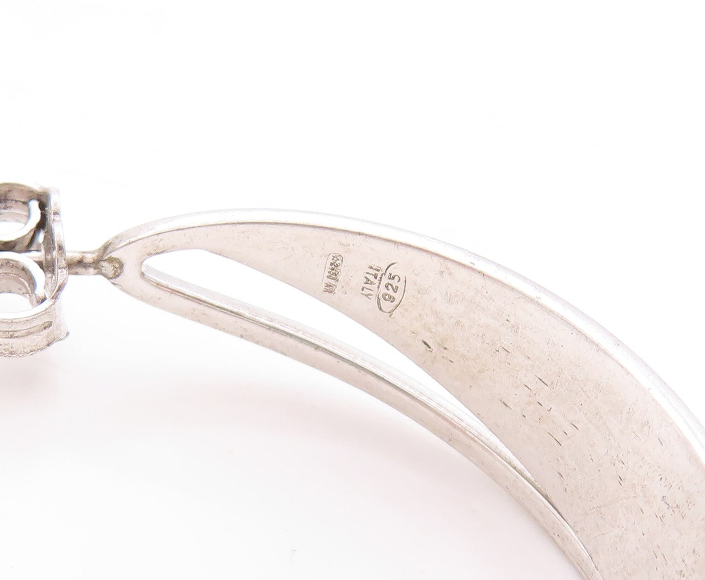 925 Sterling Silver Vintage Earrings Modernist Cutout Open Hoops  EG13307