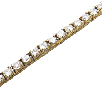 925 Sterling Silver  Shiny Round Cut Cubic Zirconia Tennis Bracelet  BT6209