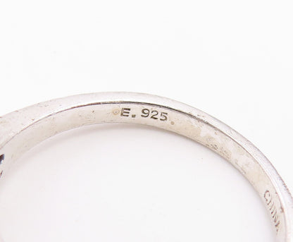 925 Sterling Silver Vintage Ring Elegant Three Stone Tanzanite Band Sz 8 RG36797