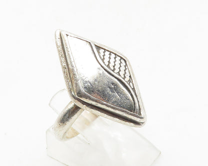 BALI 925 Sterling Silver  Vintage Diamond Shaped Cocktail Ring Sz 7.5  RG9555