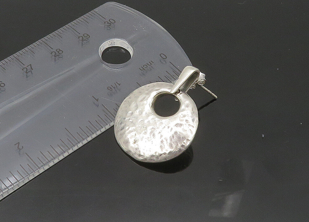 BARSE 925 Sterling Silver  Vintage Shiny Hammered Dangle Earrings  EG10731