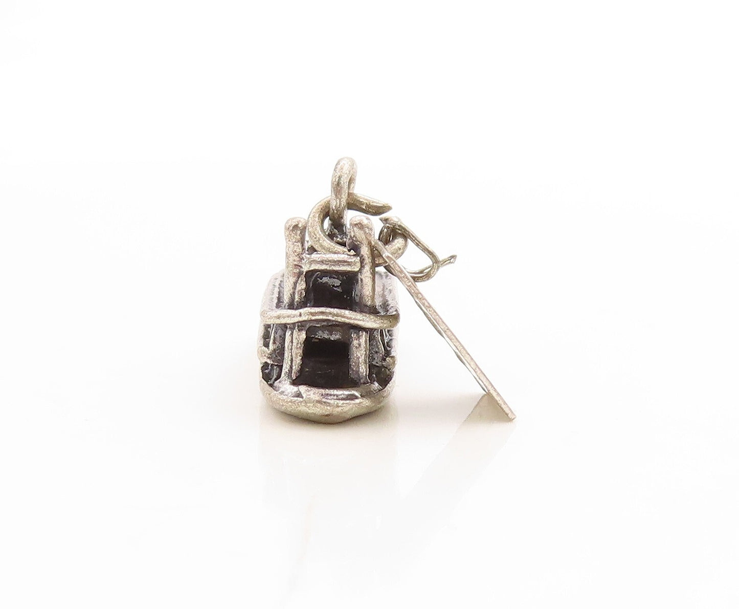 925 Sterling Silver Vintage Pendant 3D Carved Cruise Ship Charm  PT23740