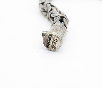 BALI 925 Silver  Vintage Dark Tone Byzantine Link Chain Bracelet  BT2470