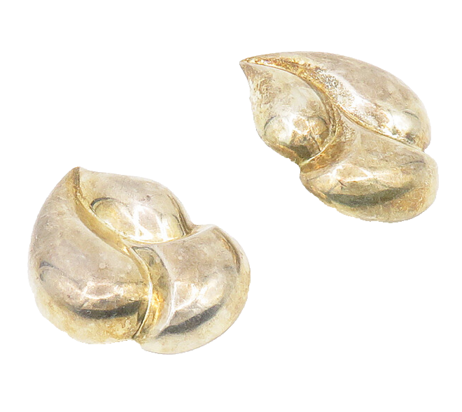BAYANIHAN 925 Silver & 14K GOLD  Vintage Shiny Hollow Drop Earrings  EG9068