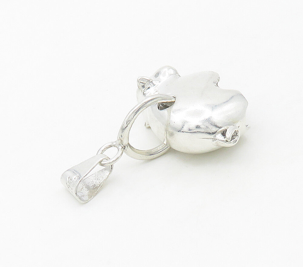 MEXICO 925 Sterling Silver  Vintage Shiny Polished Pig Motif Pendant  PT13429
