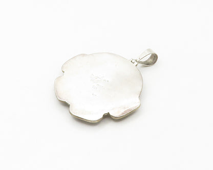 DESIGNER MEXICO 925 Silver  Vintage Mother Of Pearl Swirl Pendant  PT13711
