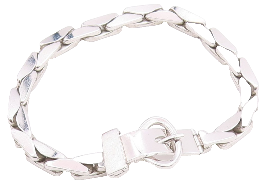 925 Sterling Silver Vintage Bracelet OP ORLANDINI Buckle Clasp Chain  BT12220
