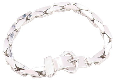 925 Sterling Silver Vintage Bracelet OP ORLANDINI Buckle Clasp Chain  BT12220