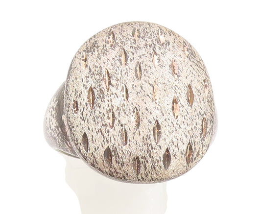 925 Sterling Silver Vintage Ring Modernist Etched Rippled Band  Sz 10  RG34010