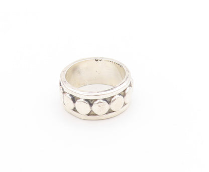 925 Sterling Silver Vintage Ring Tapered Geometric Circle Band  Sz 6  RG33647