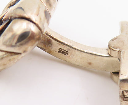 925 Sterling Silver Vintage Cuff Links SCOTT KAY Solid Domed Basket Weave TR4051