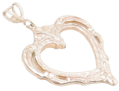 925 Sterling Silver Vintage Pendant TOWLE Swirly Frame Shape Heart  PT22477