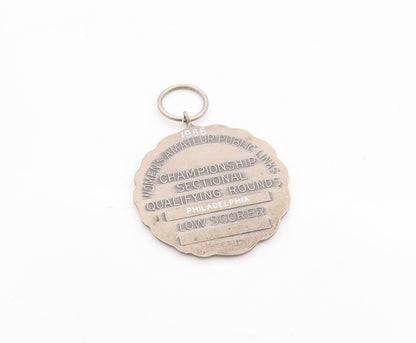 925 Sterling Silver Vintage Pendant 1894 US Golf Association Logo Carved PT24689