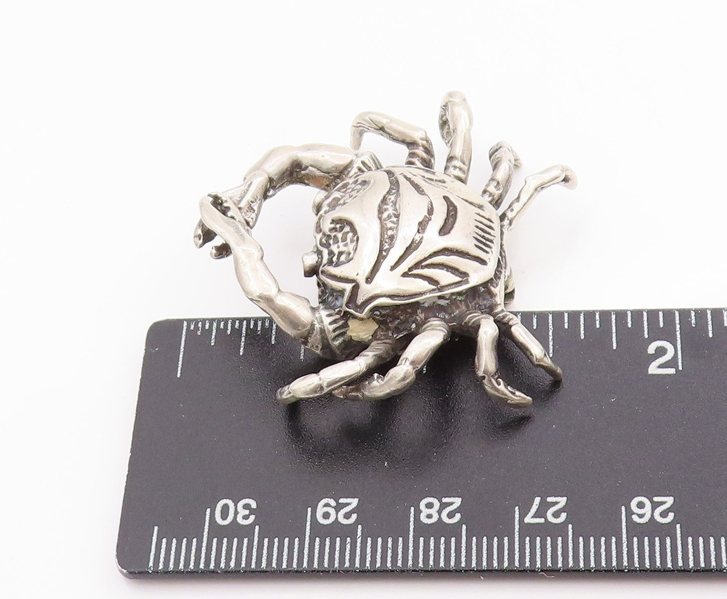 925 Sterling Silver Vintage Brooch Etched Crab Cancer Astrology Zodiac  BP11837