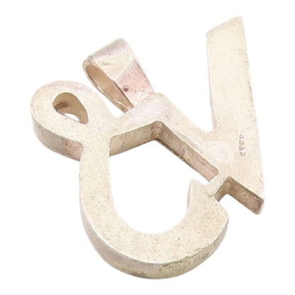 925 Sterling Silver  Vintage Shiny Smooth VS Initials Pendant  PT19157
