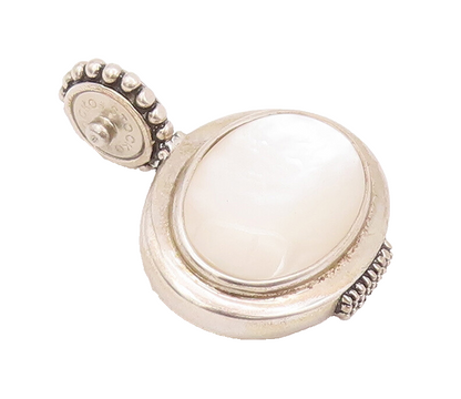 925 Sterling Silver Vintage Pendant ESPO SIG Mother Of Pearl Beaded  PT22789