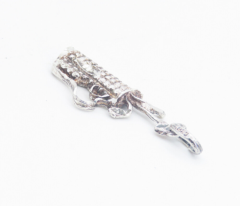 925 Sterling Silver  Vintage Shiny Bag Of Golf Clubs Sports Pendant  PT6183