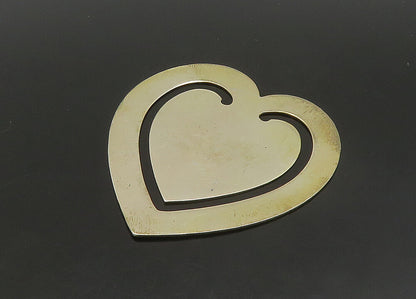 925 Sterling Silver  Vintage Shiny Smooth Love Heart Motif Book Mark  TR3190