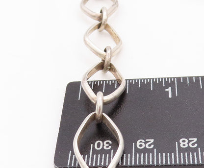 925 Sterling Silver Vintage Necklace Designer Eye Shaped Cutout Rings   NE4403