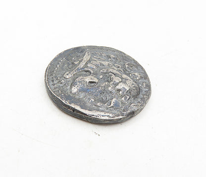 925 Sterling Silver  Vintage Antique Oxidized Pattern Medallion  TR1495