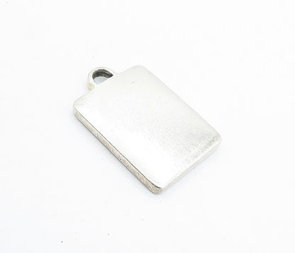 925 Sterling Silver  Vintage Oxidized Arrow Design Square Pendant  PT4942