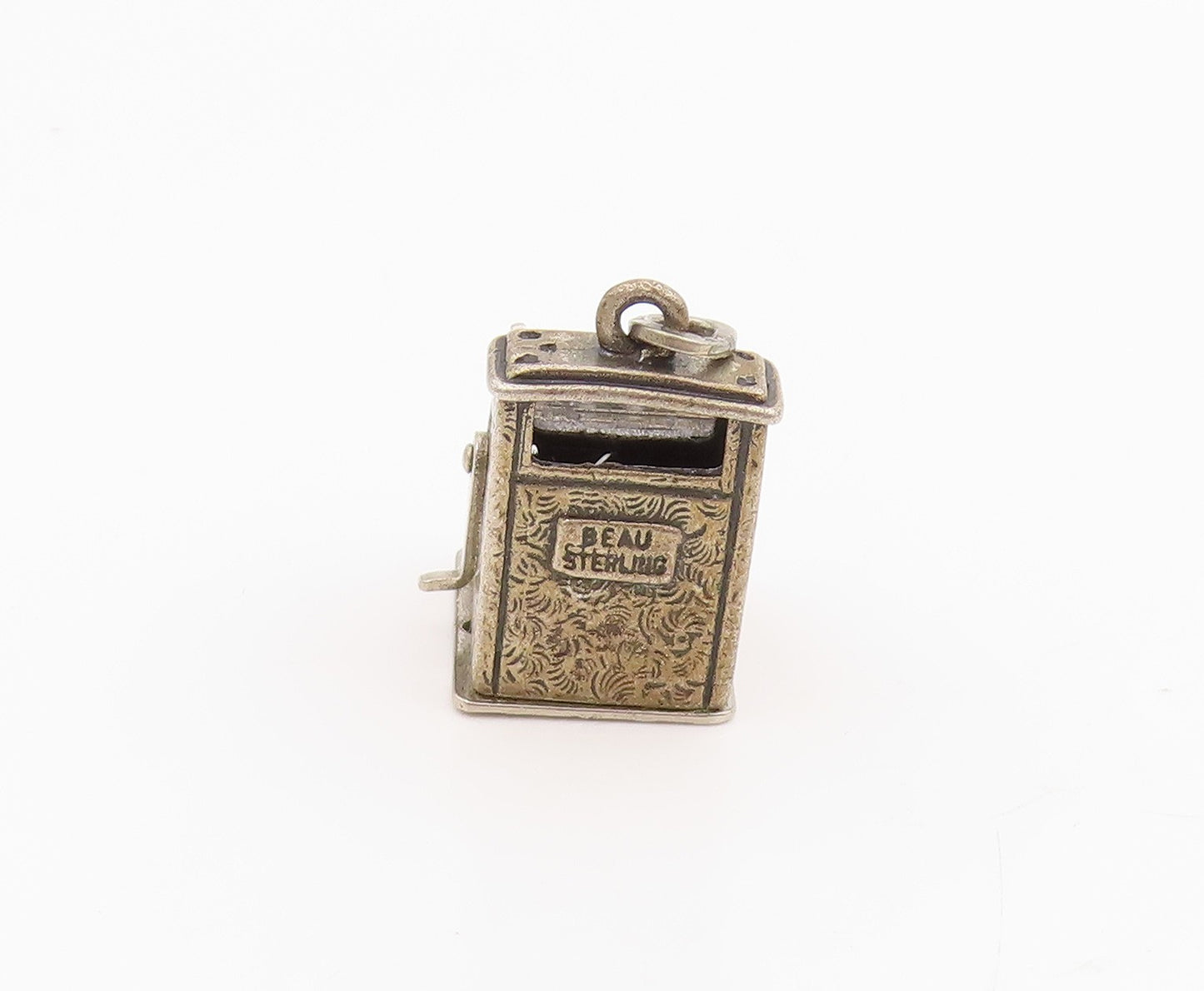 925 Sterling Silver Vintage Pendant Mechanical Cash Register Charm OPENS PT25649