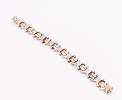 925 Sterling Silver Vintage Bracelet Multiple X Style Linked  BT10596