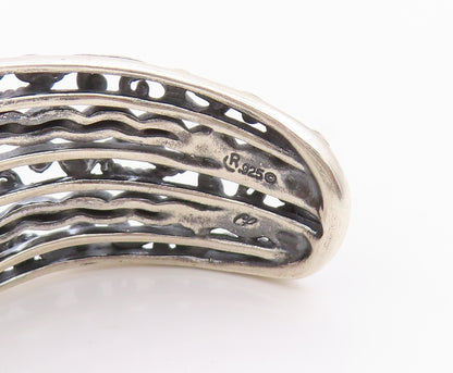 925 Sterling Silver Vintage Bracelet CAROLYN POLLACK Floral Bands Cuff  BT11335