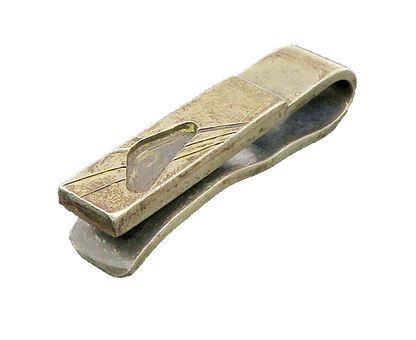 925 Sterling Silver  Vintage Dark Tone Cutout Detail Tie Clip  TR3117