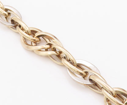925 Sterling Silver Vintage Bracelet Gold Plated Designer Oval Loop Link BT10334